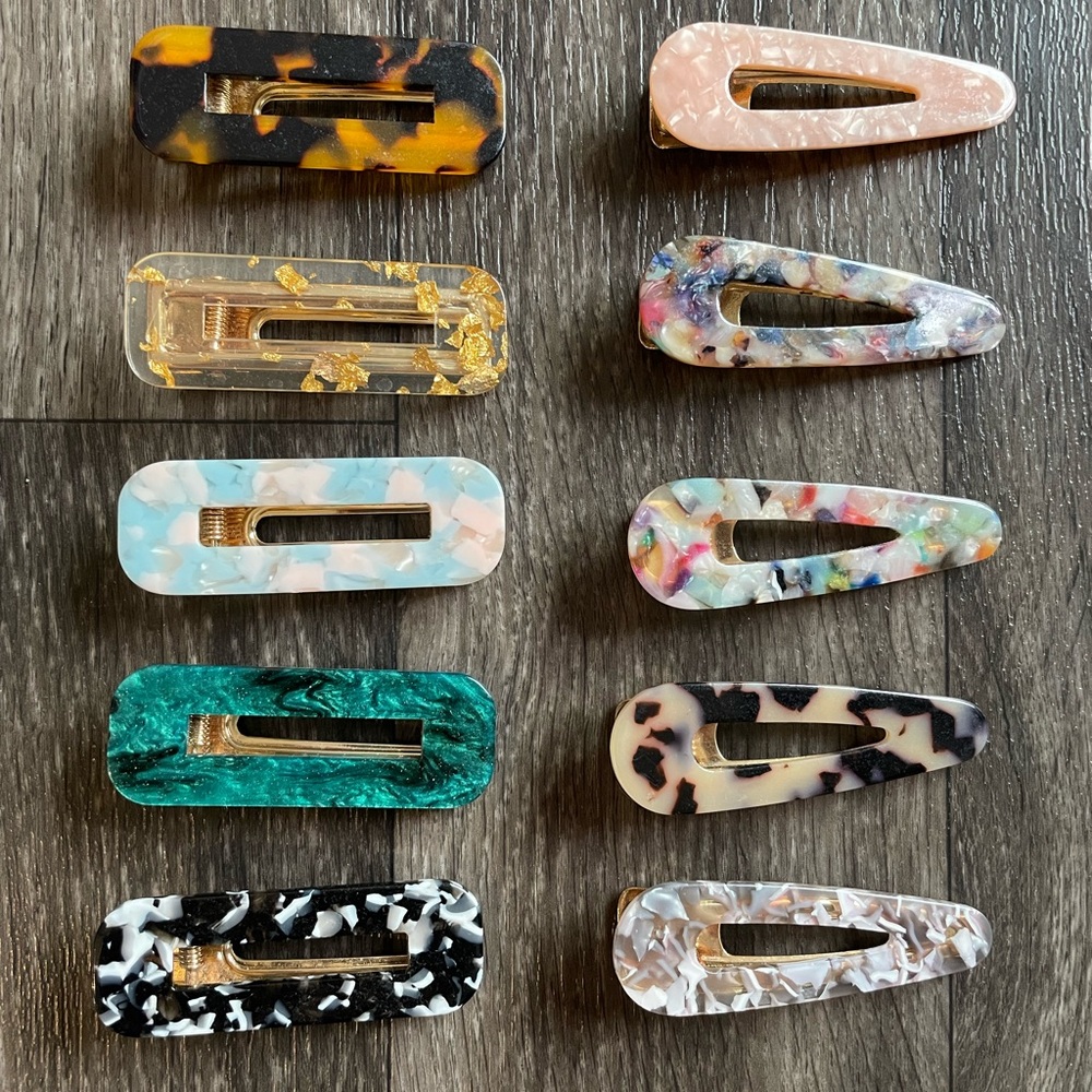 Set of 10 Colorful Hair Clips